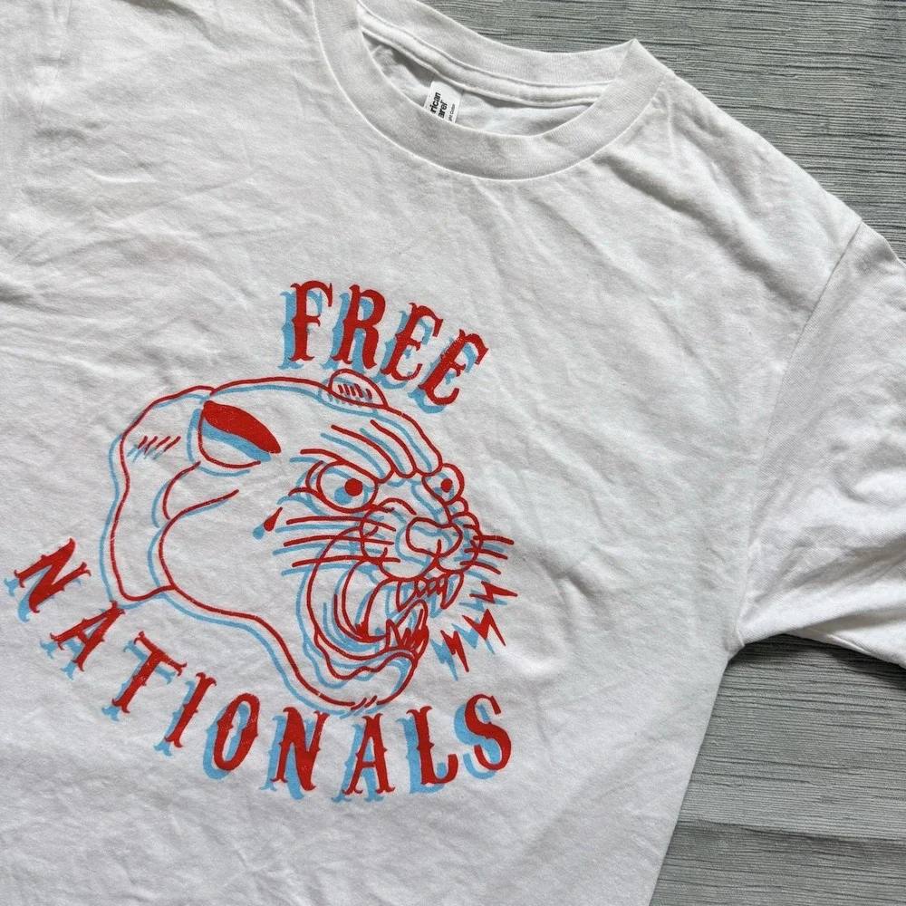 Free Nationals Malibu Tour 2024 Cotton T Shirt American Apparel 1301 White Small